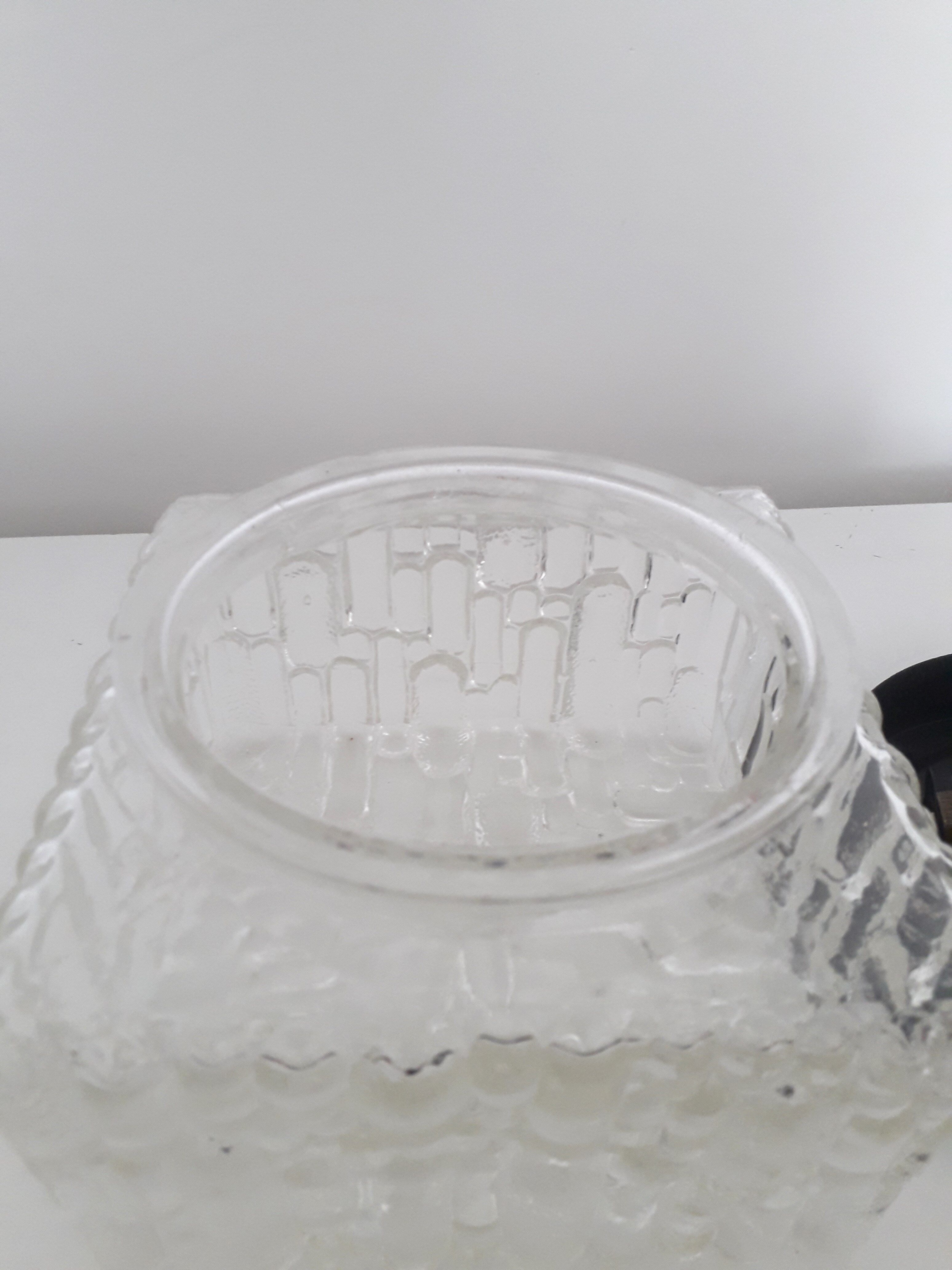Ceiling lamp / vintage wall lamp - Molded glass - Square shape - 1970