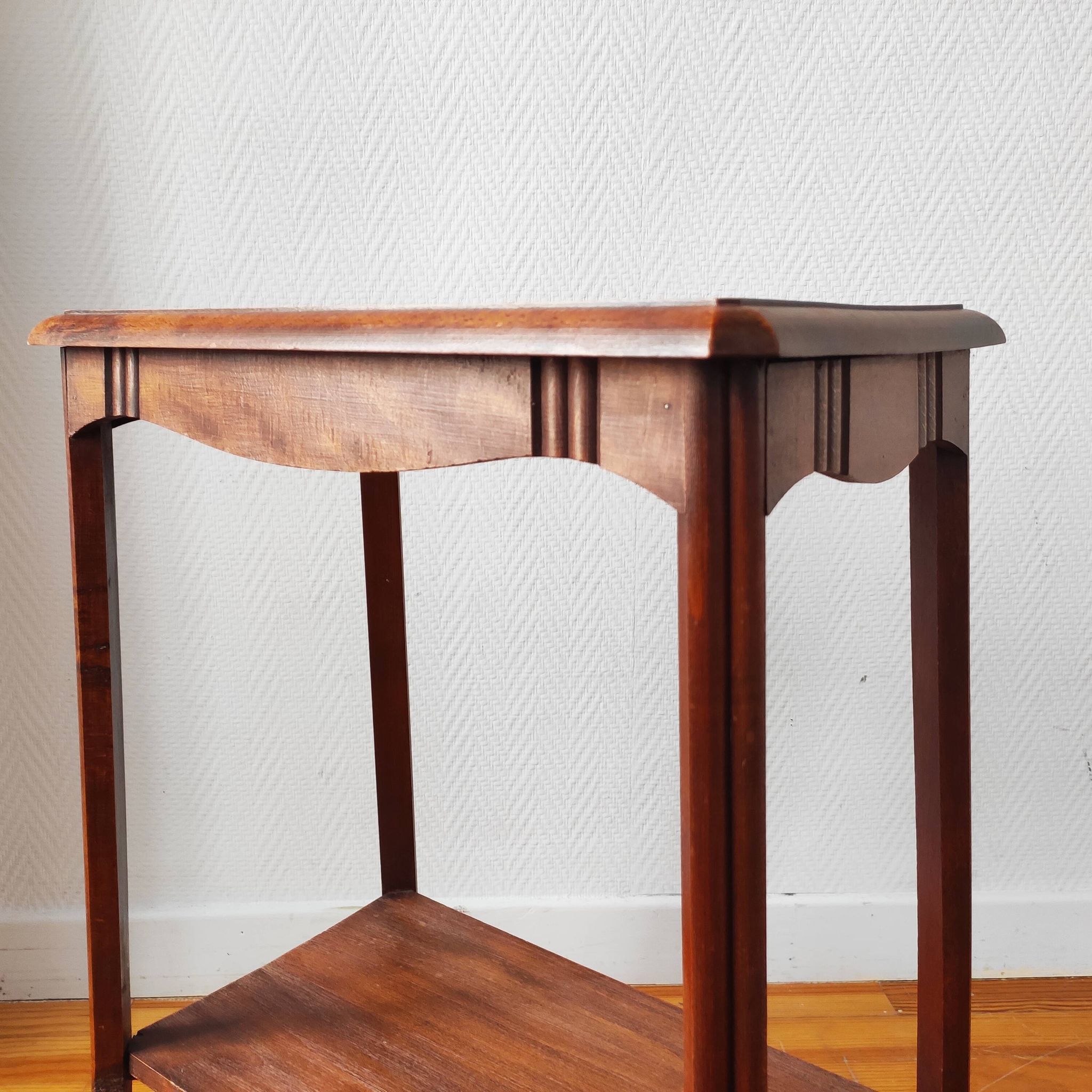 Console en bois massif de style Art Déco, 1930-40