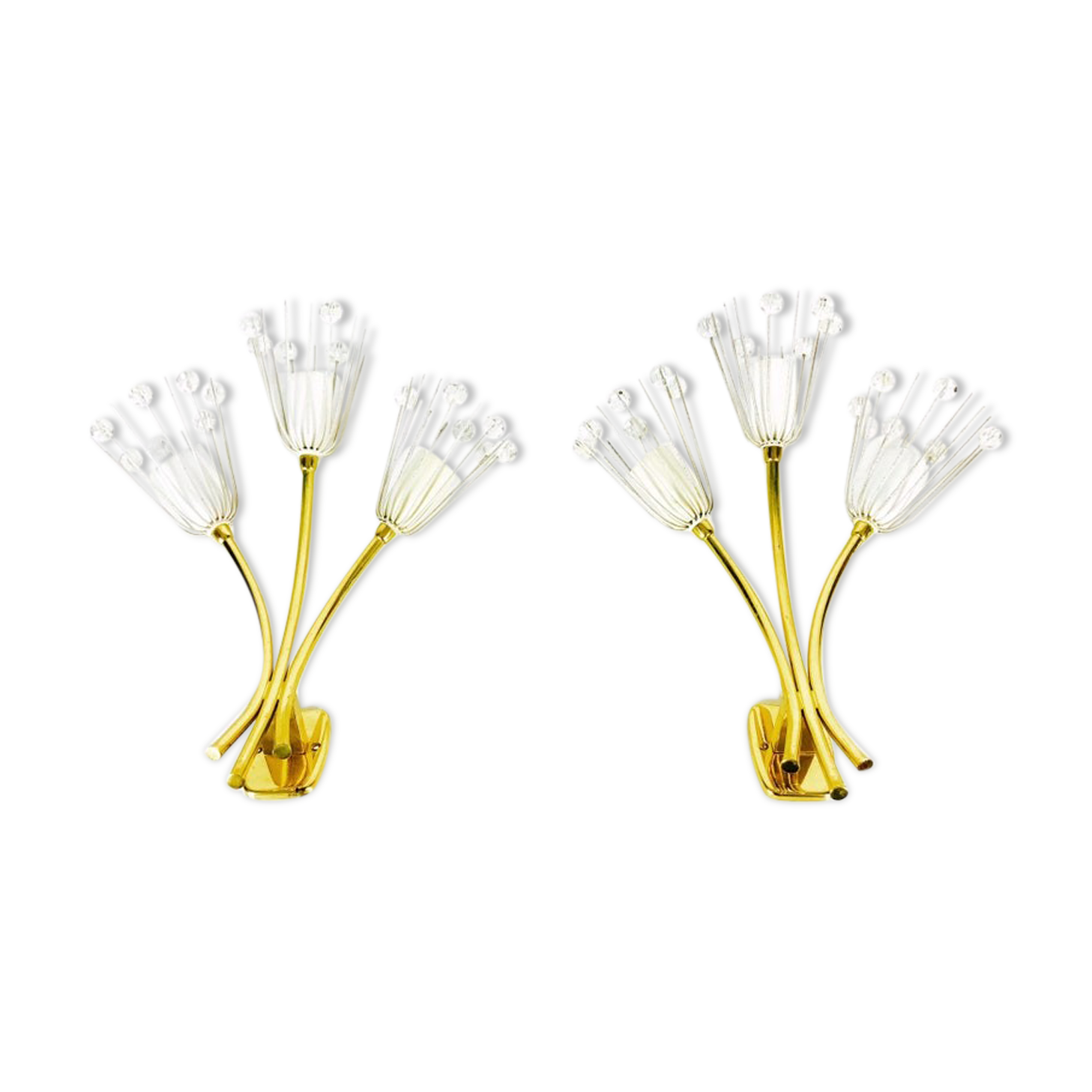 Pair of brass wall lamps by Emil Stejnar for Rupert Nikoll, Austria 1960