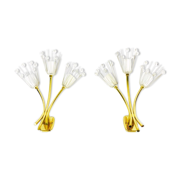 Pair of brass wall lamps by Emil Stejnar for Rupert Nikoll, Austria 1960