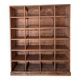 Ancien meuble à casiers en pin – 24 compartiments