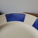 Grand plat Badonviller bleu croissillon