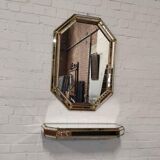 Vintage Spanish mosaic mirror with console, 59x85 cm