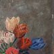 Table oil on cardboard the tulips hatched 30s