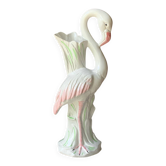 Vase flamant rose céramique Italie 1980