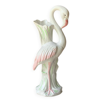 Ceramic flamingo vase Italy 1980