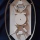 Erco large melted ice acrylic illuminated oval wall mirror, 1970s