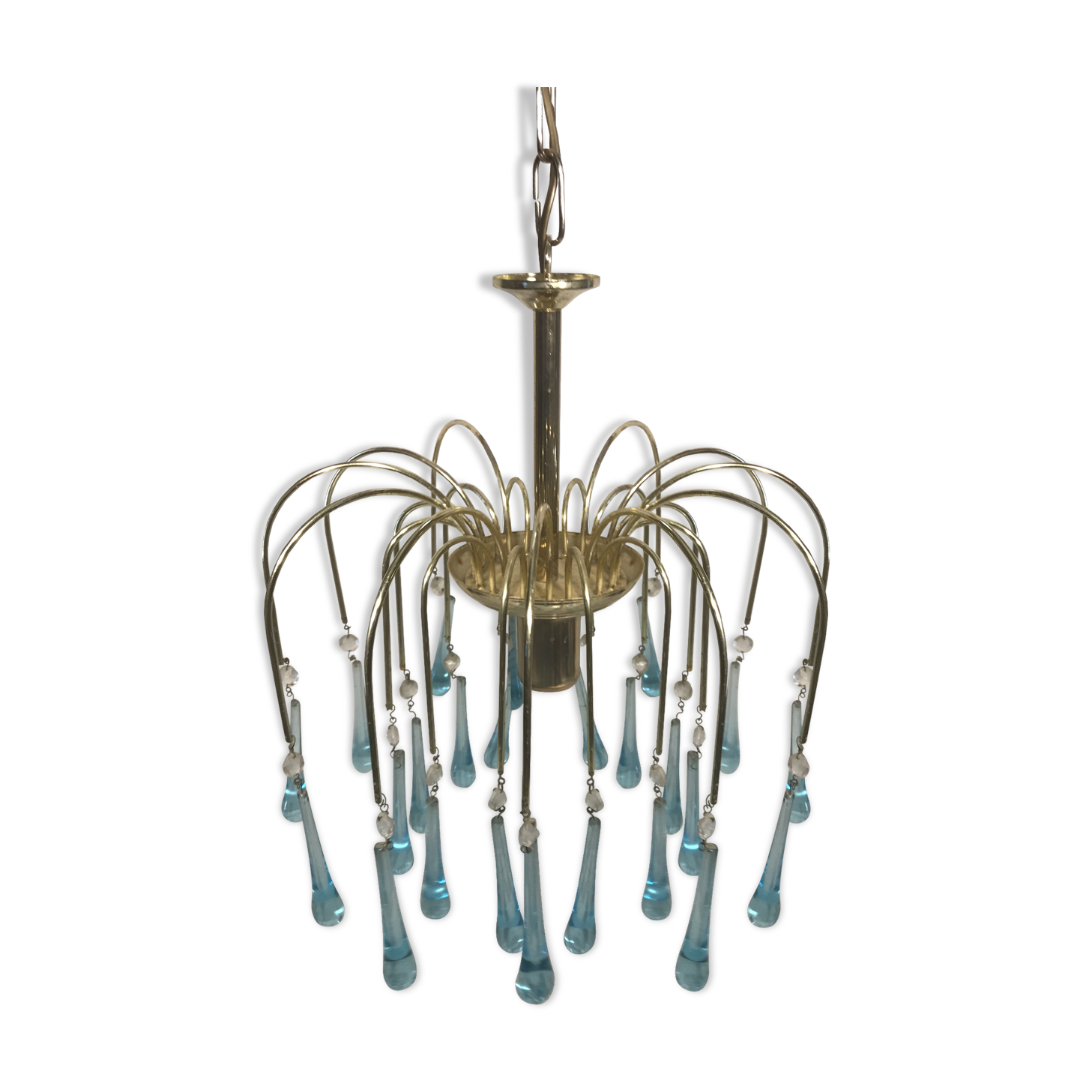 gold metal lustre - water drop vintage glass pampilles