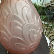 Art Deco vase, frosted moulded glass from the 1930s.