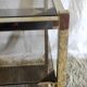 Side table in gilded metal and smoked glass by Belgo Chrome 60s/70s