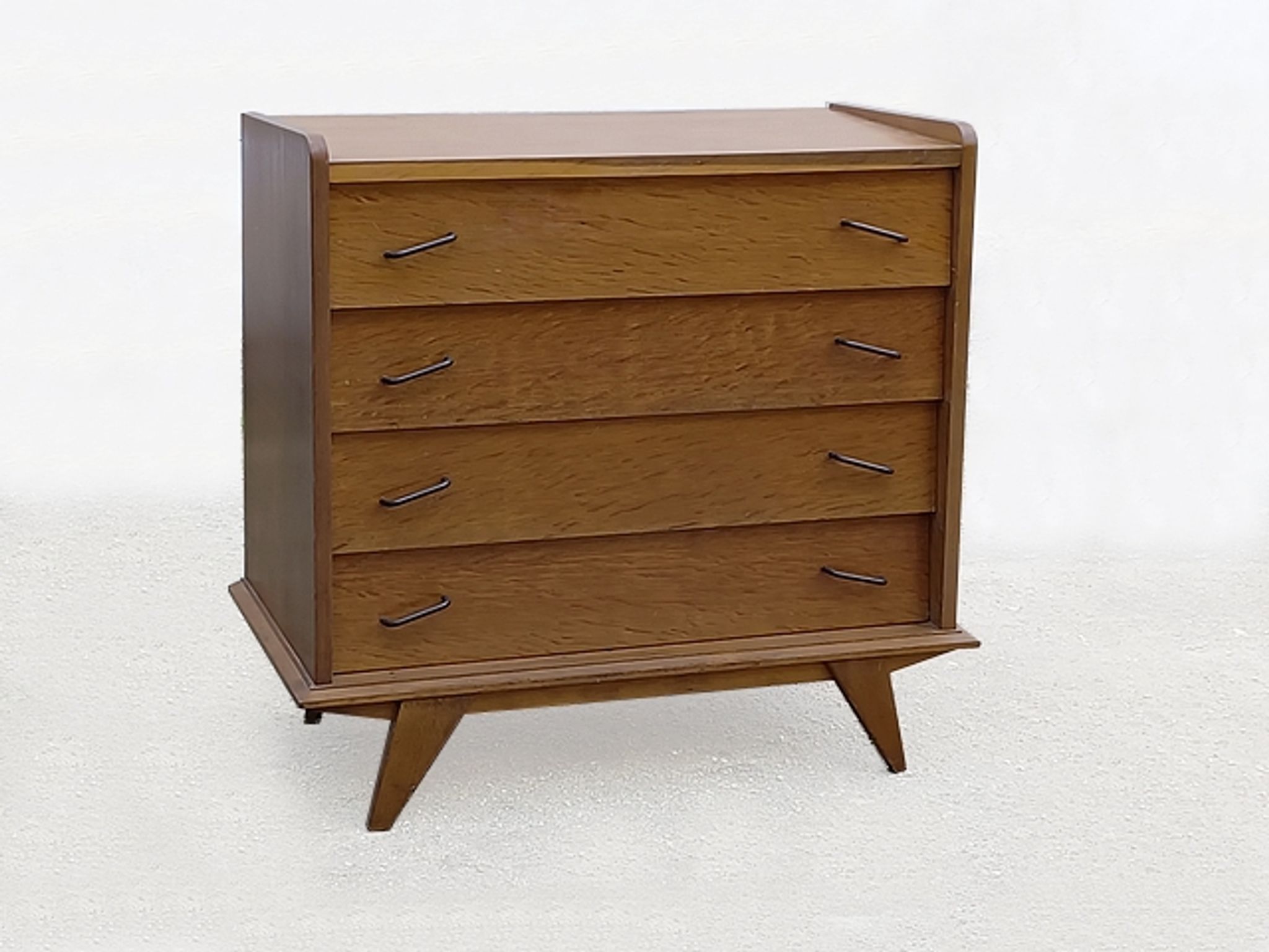 Commode vintage bois pieds compas années 1950