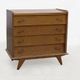 Vintage chest of drawers wood compass feet 1950s