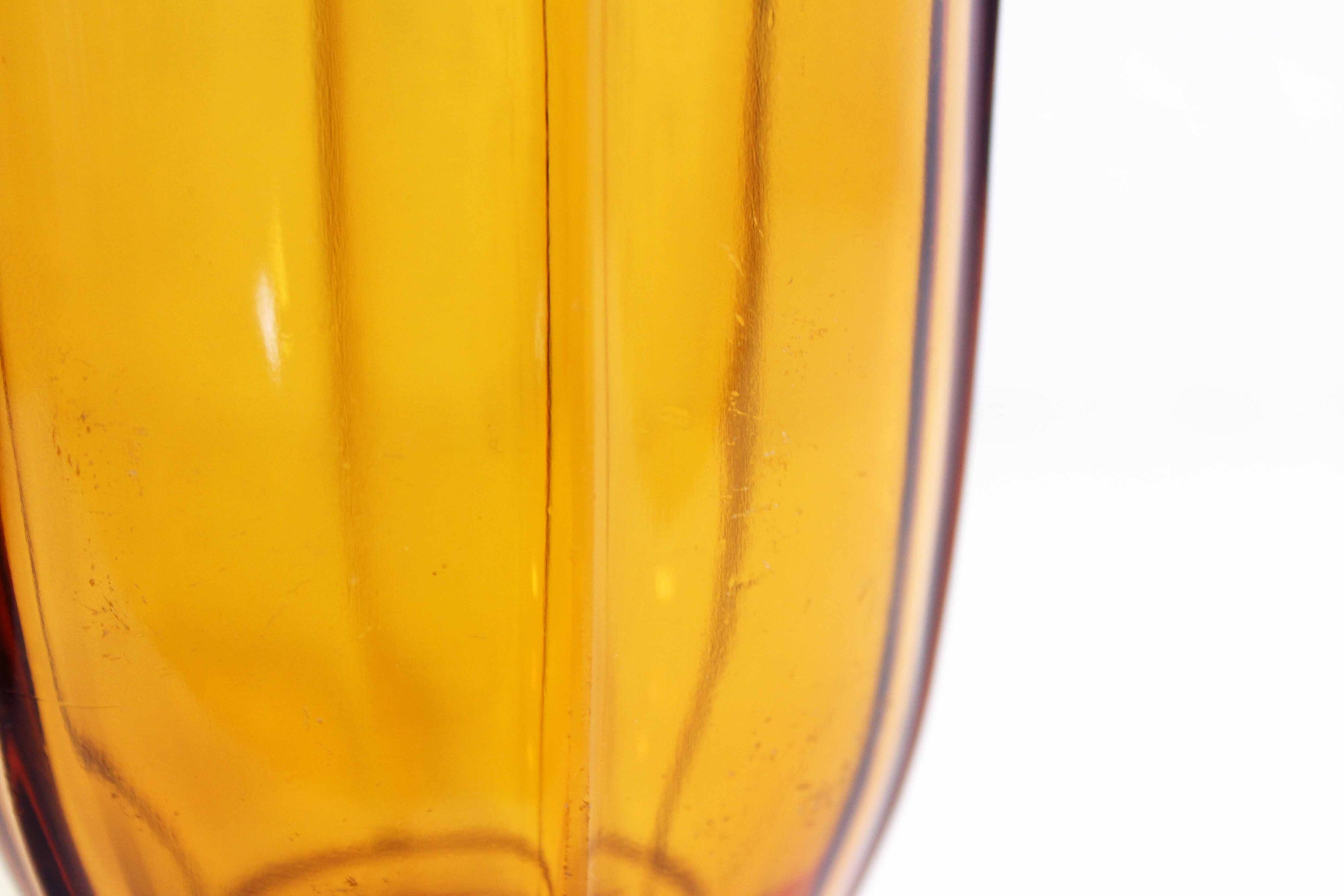 Art Deco amber glass vase