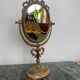 Miroir de Table Victorien Vintage en Laiton sur Base en Marbre, 1950s