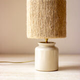 Table lamp mustard pot and jute string lampshade