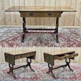 English flat desk with shelves, 1950s work in mahogany