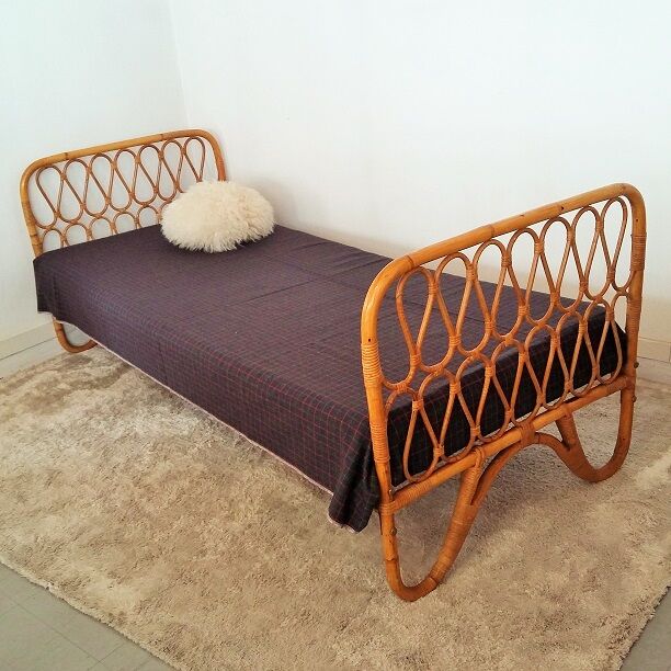 Vintage rattan daybed