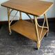 Side table provence 1960 in rattan and plyvood on wheels
