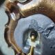 Bronze bedside table lamp 20th empire style