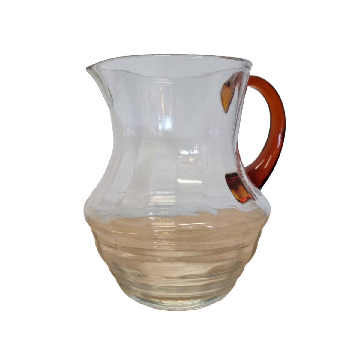 Vintage Design Water Carafe With Amber Glass, 1930/50s