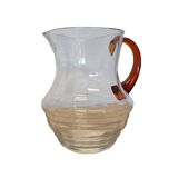 Vintage Design Water Carafe With Amber Glass, 1930/50s