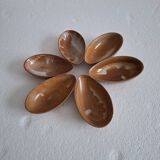 Set of five stoneware avocado bowls