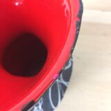 60s Vallauris ceramic vase, white spaghetti