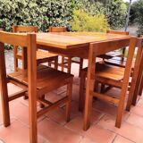 Table & 6 chairs in solid pine 80s