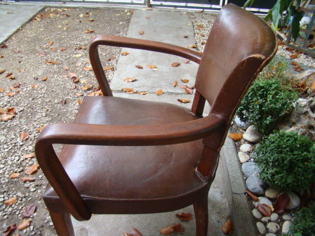 Old leather bridge chair
