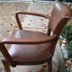 Old leather bridge chair
