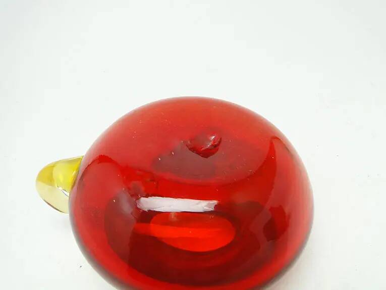 Modernist candle holder, glass, designed by B. Świstacka, Poland, 1970s