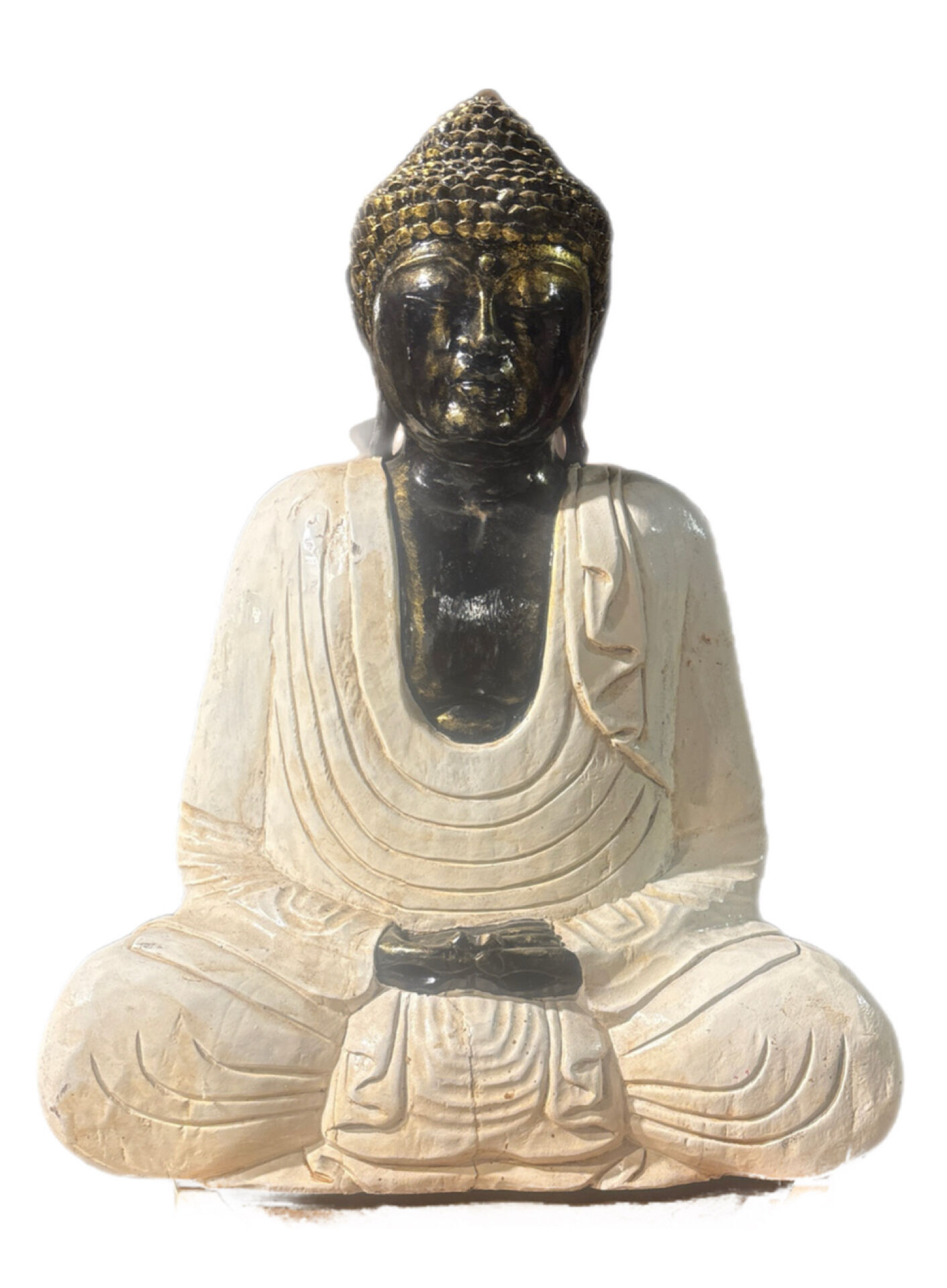 Buddha Meditation Statue Bali - white edition