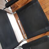 Lot of 3 vintage metal and skai armchairs
