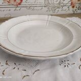 Plat rond creux niderviller en faïence blanche liseré doré