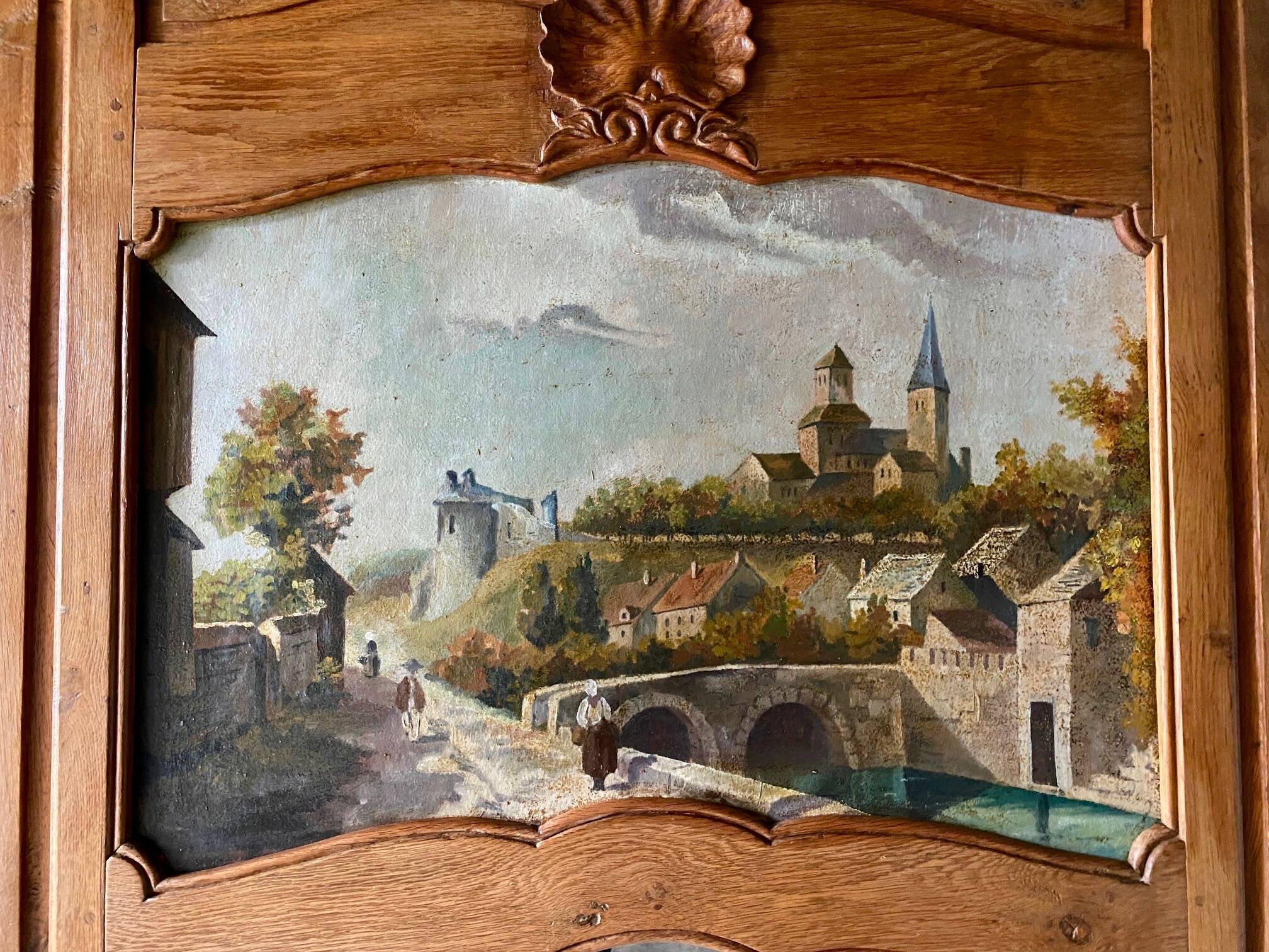 19th century oak trumeau.