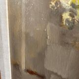 Hst painting of 1970 : "bouquet of muffliers flowers" signed m. l. petit