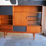 Scandinavian buffet teak model "Tilburg" by O.M.F Omer Meubel Fabriek to Samcom Lefèvre editions