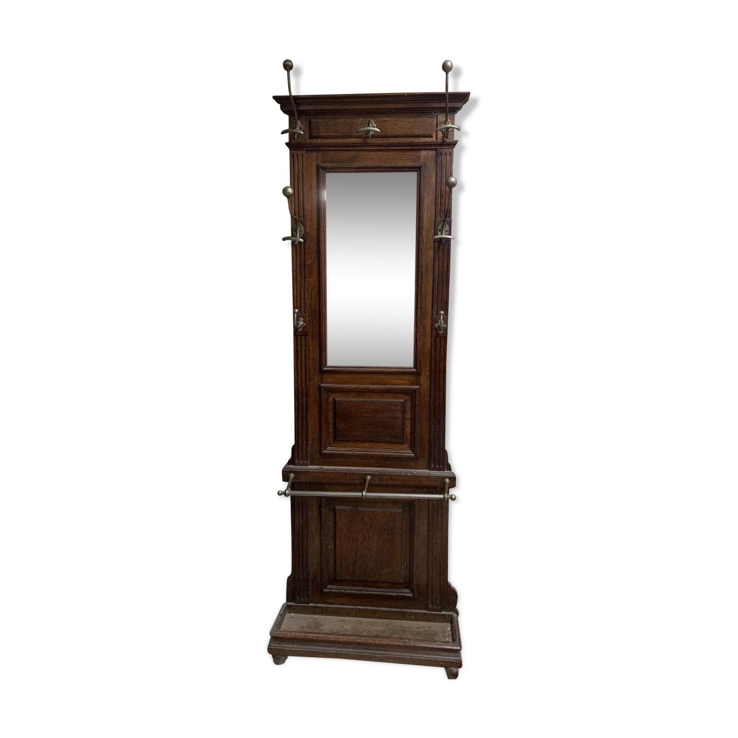 Old wall-mounted mantle-holder cloakroom in see