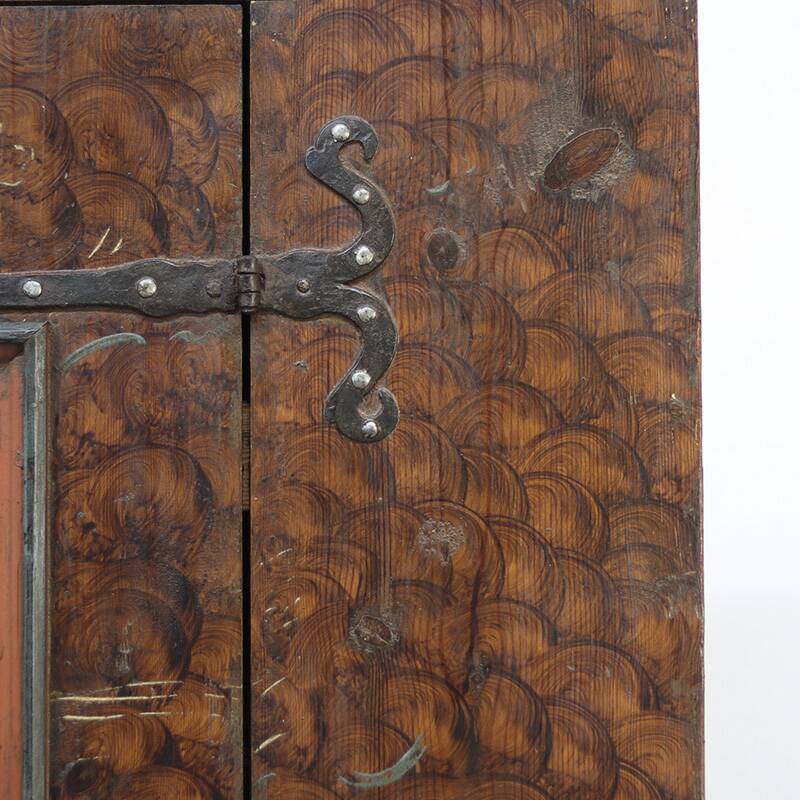 Rustic Farmhouse Folk Art Painted Bridal Wardrobe 1759