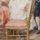Napoleon III theatre chair in gilded wood