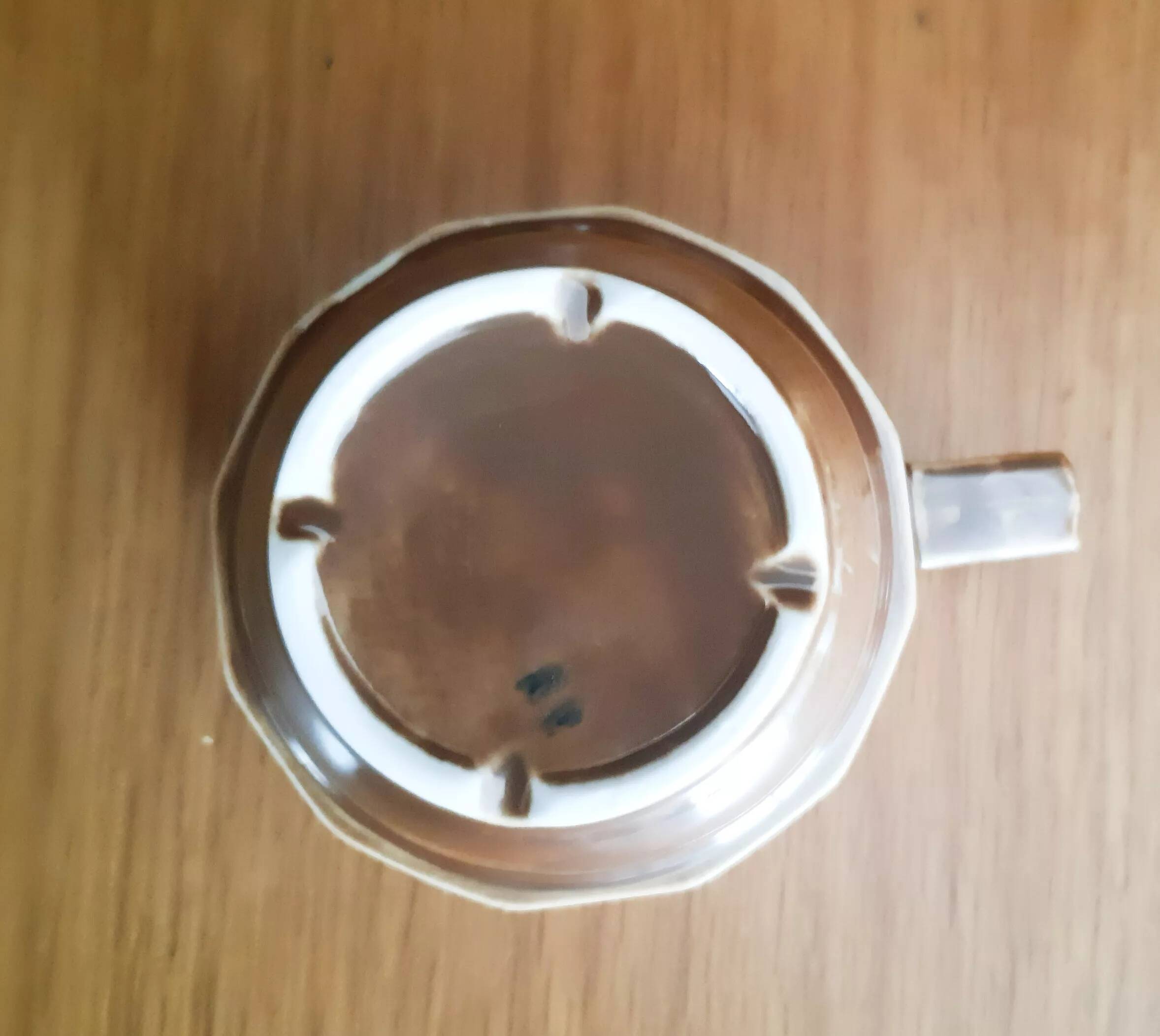 8 tasses à café de bistrot marron et blanche, en porcelaine, vintage
