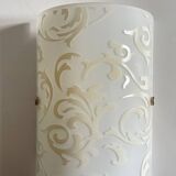 Polished and screen-printed glass sconce by eglo