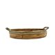 Hollywood regency brass and wicker vide poche, Italy ca. 1970