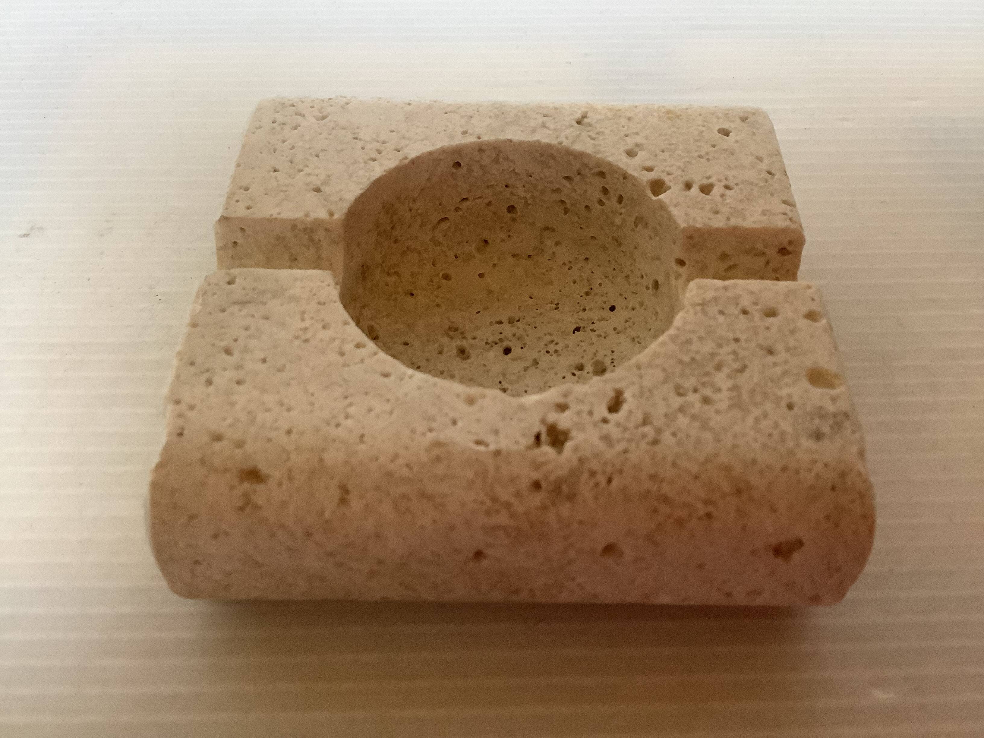 Travertine individual ashtray