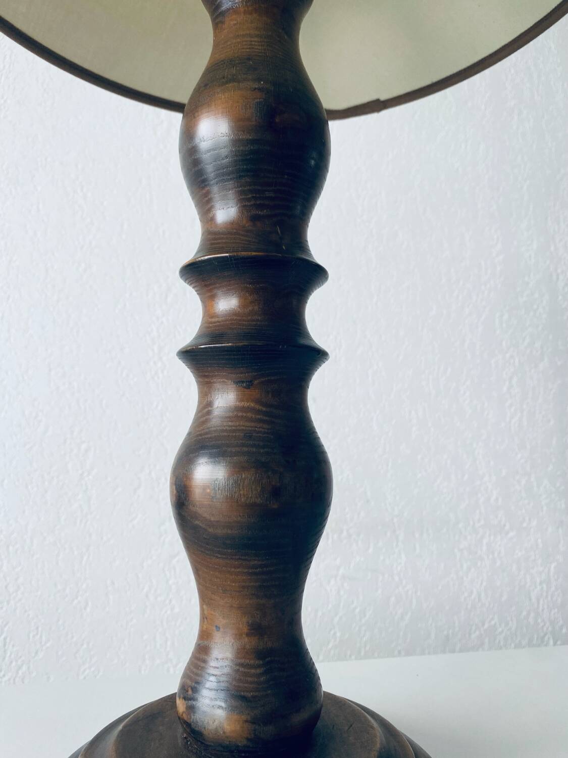 Turned wooden chalet lamp