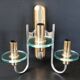 Applique 1970 vintage 70s 70's in brass, chrome & glass