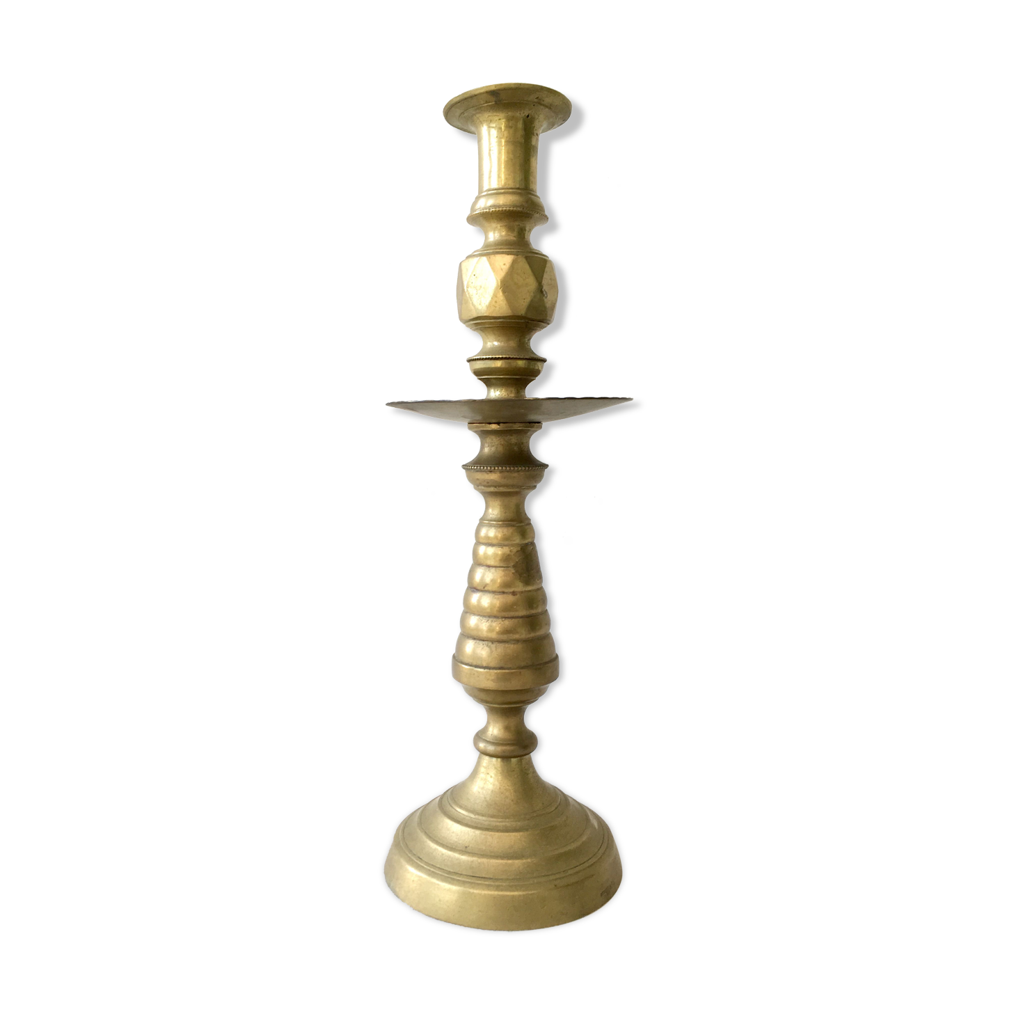 Art deco brass candle holder