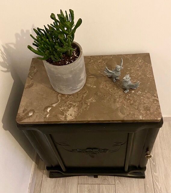 Black Art Deco bedside table