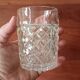 6 vintage italian clear pressed glass whiskey glasses