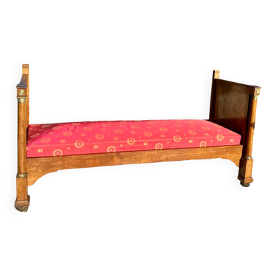 Lit de repos en Noyer Massif D’époque Empire XIXEME Siècle